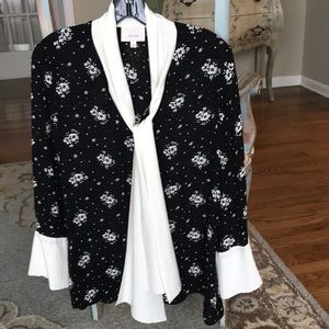 Cinq a Sept silk blouse with attached scarf